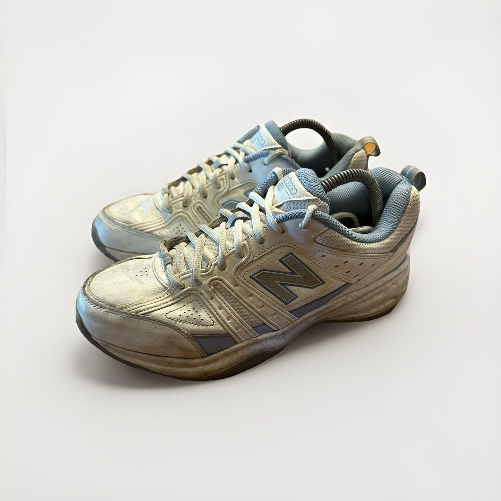 New Balance Womens Size 10 B White Leather Cross Training Sneaker Shoes WX409WL2